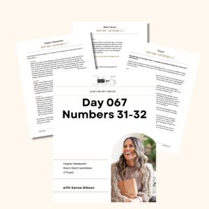 Day 067 Numbers 31-32 heart checks with heart dive with kanoe pdfs for printing and downloadable devotions